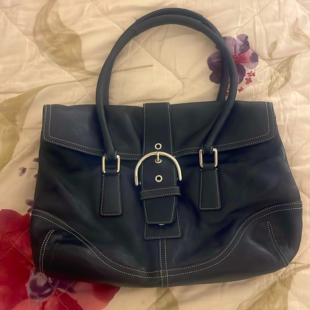 Coach Leather Hampton Soho Satchel Black